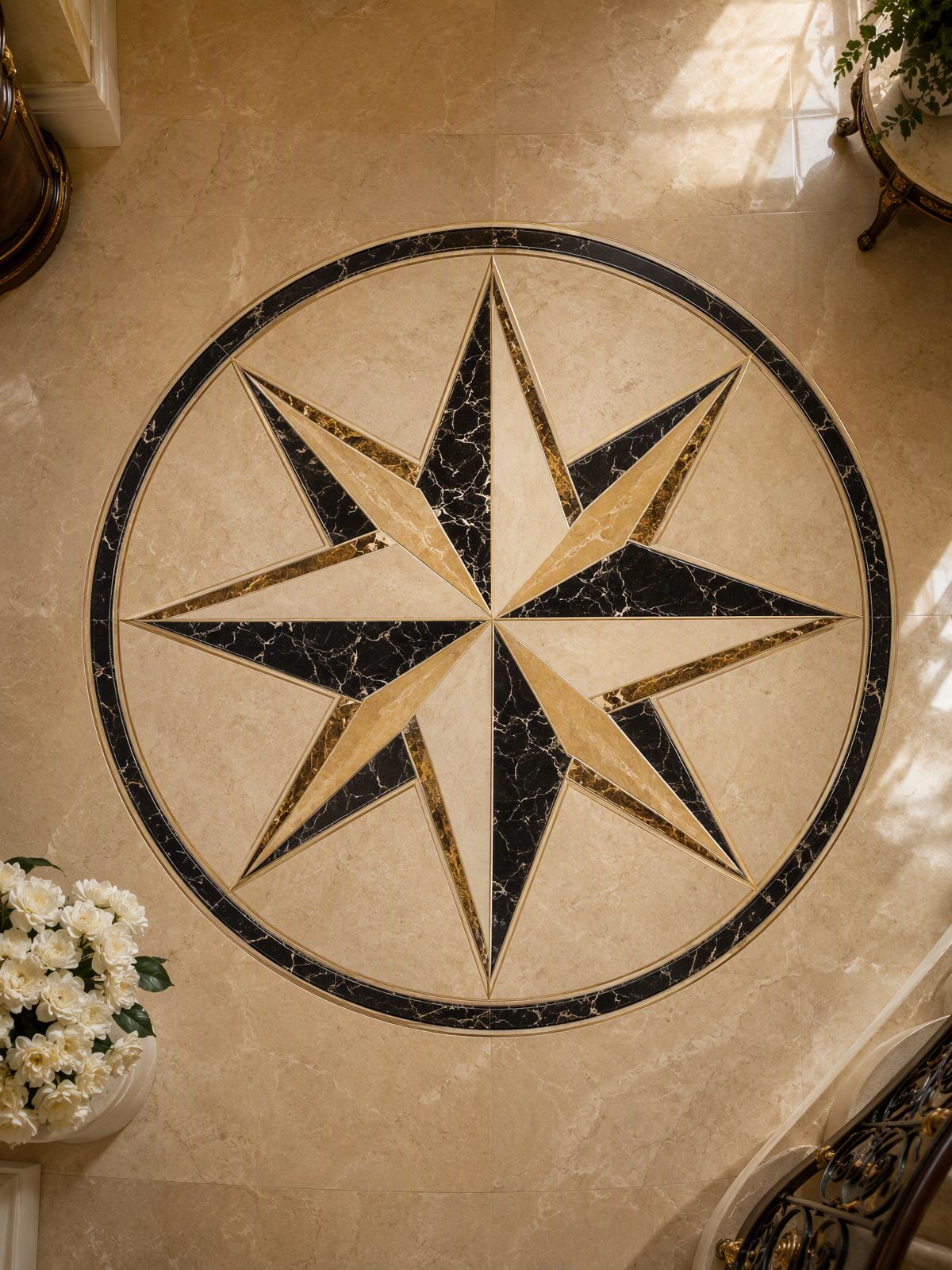 Marble medallions by Art Inlay