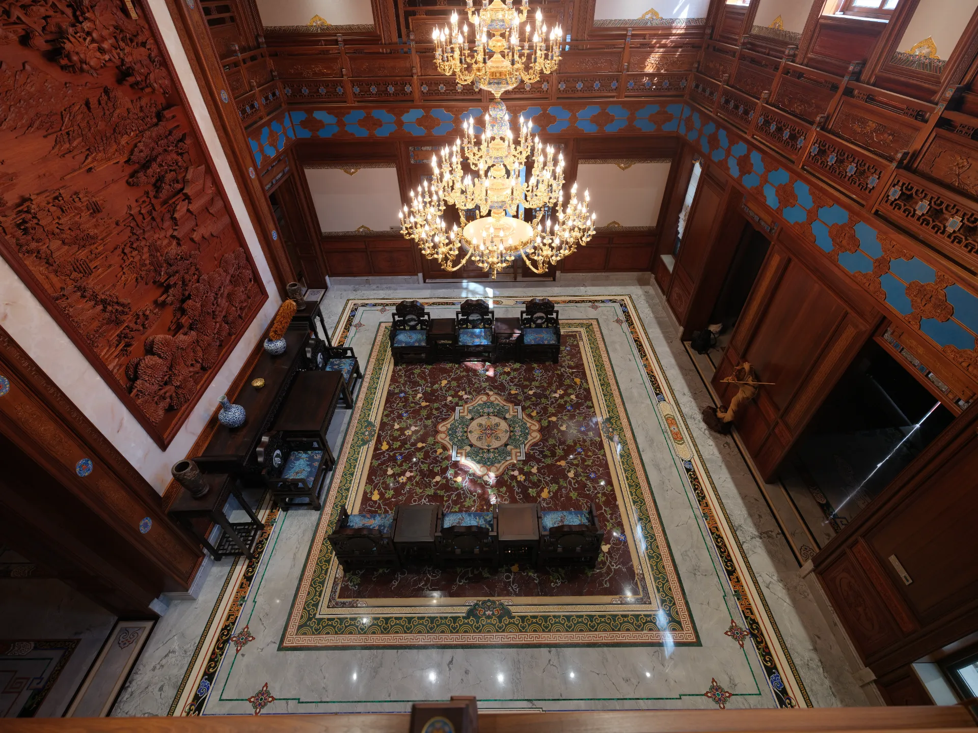 Marble Floor Inlay with Medallion