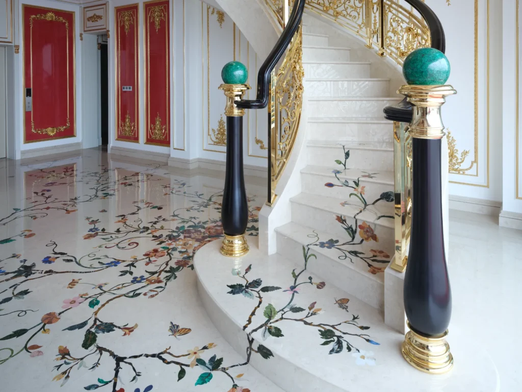 Private Villa, Chongqing — bespoke marble inlay by Art Inlay