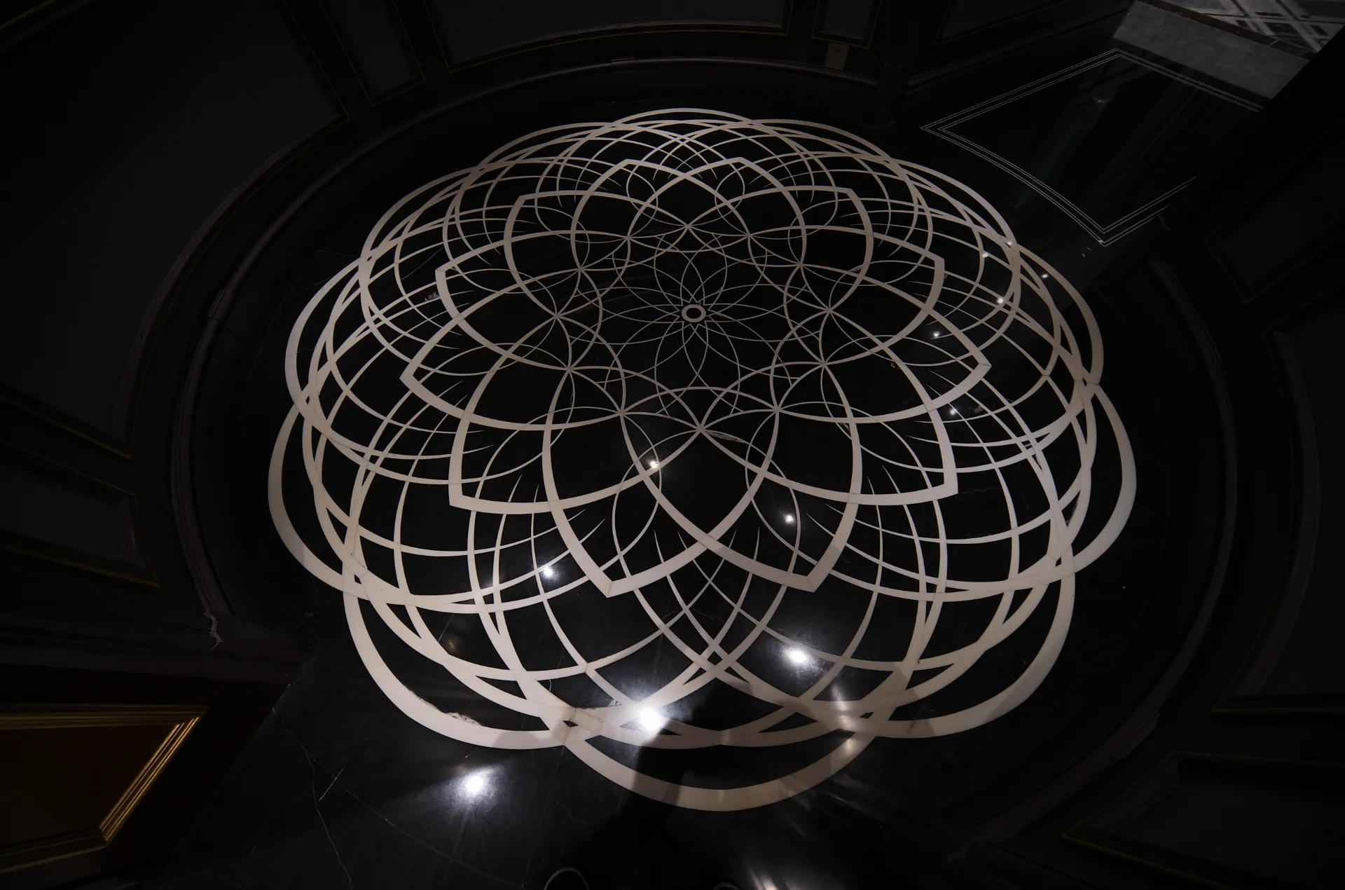 Geometric Marble Inlay Medallion