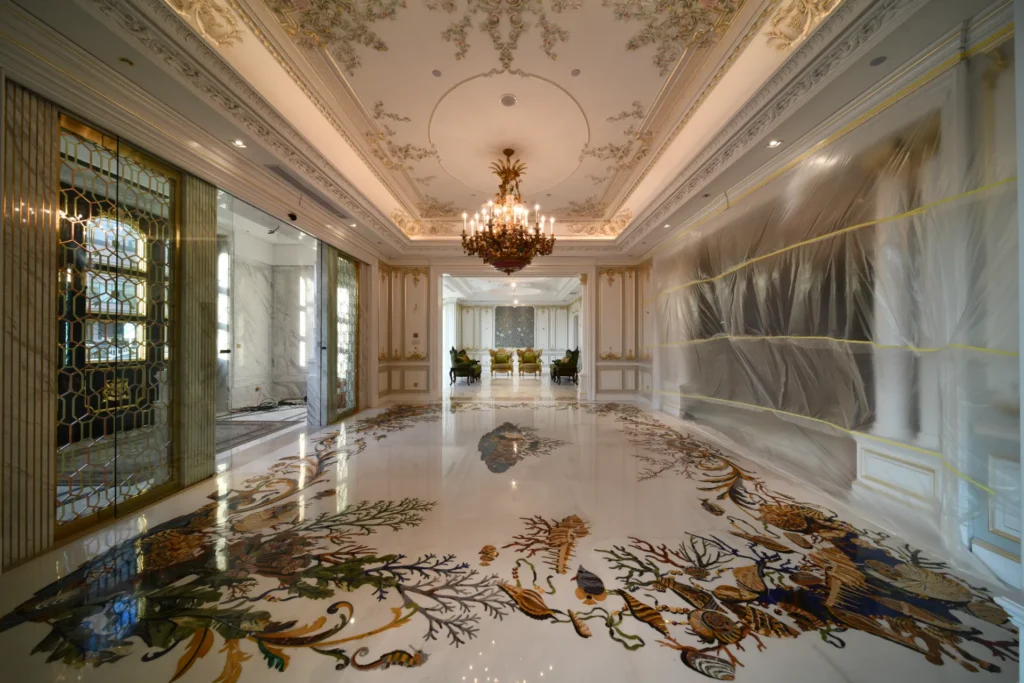 Private Villa, Harbin — bespoke marble inlay by Art Inlay