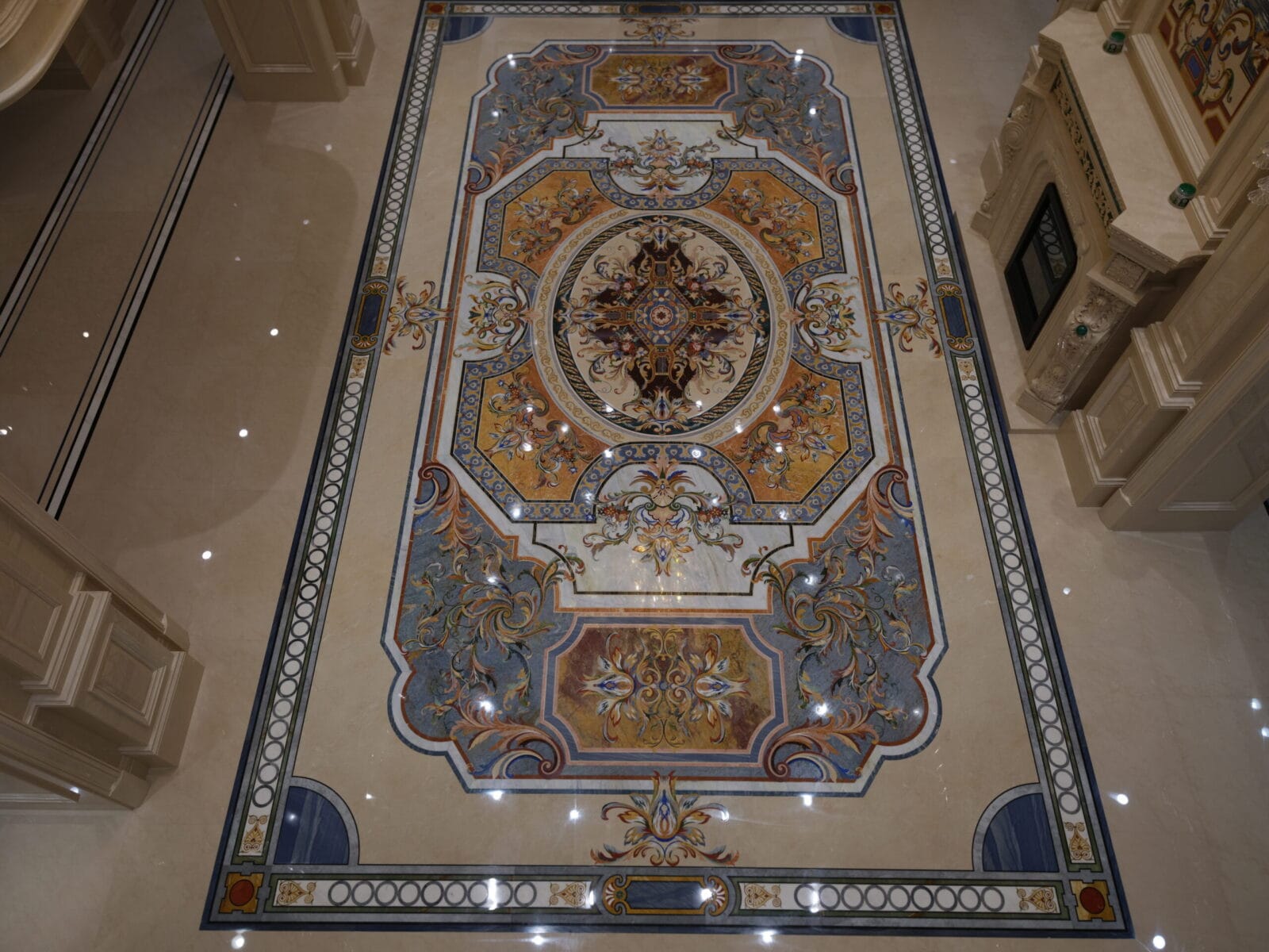Waterjet Marble Inlay Floor Medallion